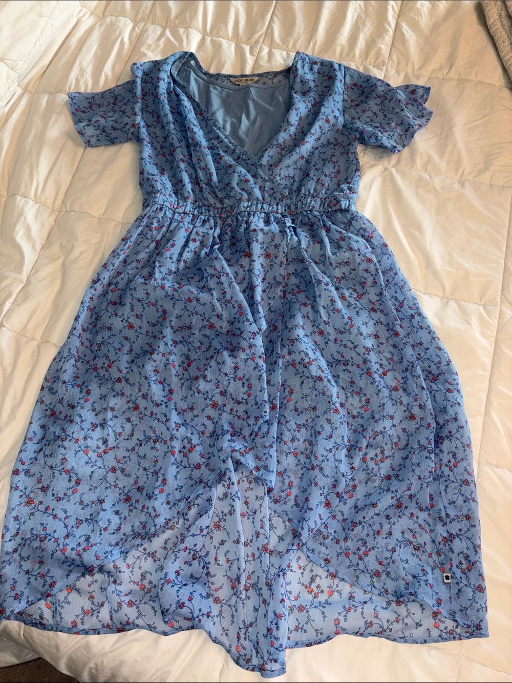 Blue Floral Kids Dress XL lucky brand women’s XS